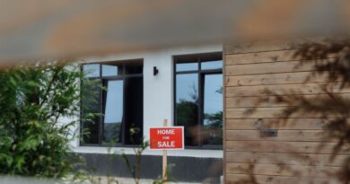 Contemporary home with a Home for Sale sign in the front yard